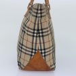 BURBERRY Nova Check Blue Label Hand Bag Canvas Beige SilverNew yk14864 For Discount