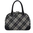 BURBERRY Nova Check Blue Label Hand Bag Nylon BlackNew 77009 For Sale