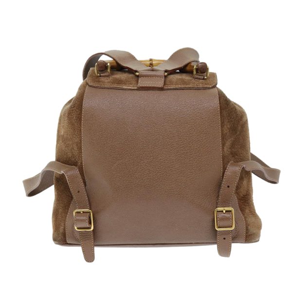 GUCCI Bamboo Backpack Suede Brown 003 2058 0016 72436 For Discount