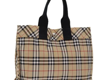 BURBERRY Nova Check Blue Label Hand Bag Nylon BeigeNew kk233 Online Sale