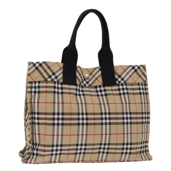 BURBERRY Nova Check Blue Label Hand Bag Nylon BeigeNew kk233 Online Sale