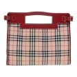 BURBERRY Nova Check Blue Label Hand Bag Nylon Leather Red Pink SilverNew 90265 Hot on Sale