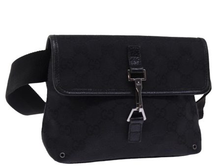 GUCCI GG Canvas Waist bag Black 92543 am6310 For Sale