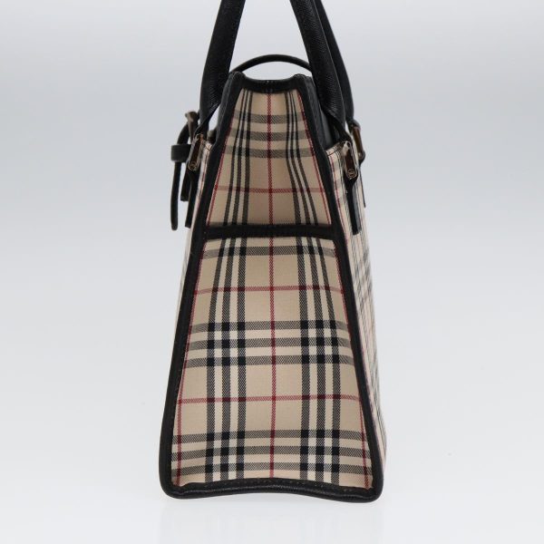 BURBERRY Nova Check Hand Bag Canvas Beige BlackNew am6710 Hot on Sale