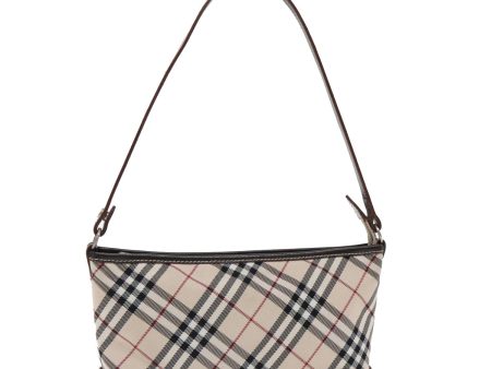 BURBERRY Nova Check Blue Label Accessory Pouch Nylon Beige SilverNew mr543 Online Sale