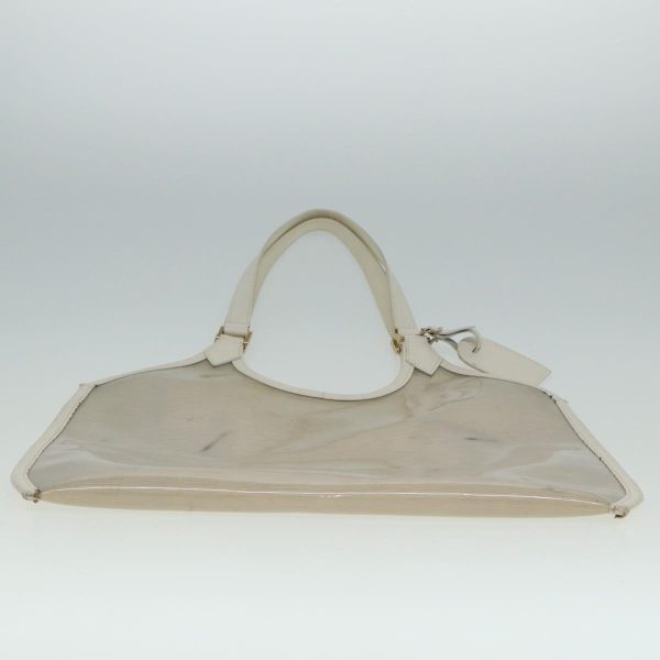 LOUIS VUITTON Epi Plage Via Hand Bag Vinyl Leather Clear White M92153 Auth 77615 Hot on Sale