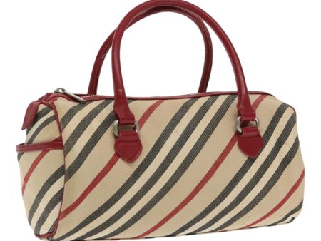 BURBERRY Nova Check Blue Label Hand Bag Beige Red SilverNew ti2140 Discount