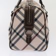 BURBERRY Nova Check Blue Label Hand Bag Nylon Pink SilverNew bs17669 For Discount