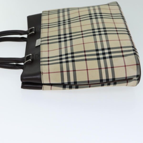 BURBERRY Nova Check Hand Bag Canvas BeigeNew 81654 For Sale