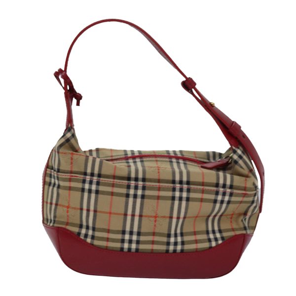 BURBERRY Nova Check Hand Bag Canvas Beige RedNew 81660 Sale