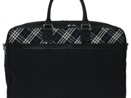 BURBERRY Nova Check Black label Business Bag Nylon Black BlueNew ti2205 For Cheap