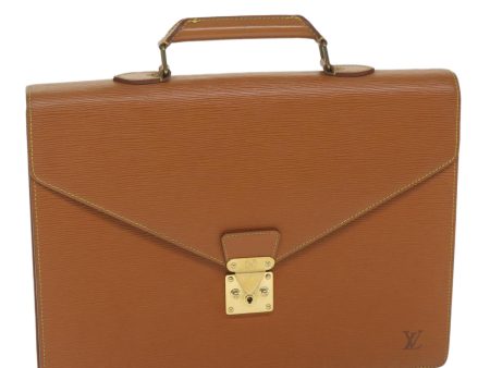 LOUIS VUITTON Epi Serviette Conseiller Briefcase Zipang Gold M54428 Auth 60664 Online