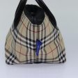 BURBERRY Nova Check Blue Label Hand Bag Nylon Beige SilverNew mr449 For Sale