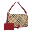 BURBERRY Nova Check Hand Bag Canvas Beige RedNew 84823 Online