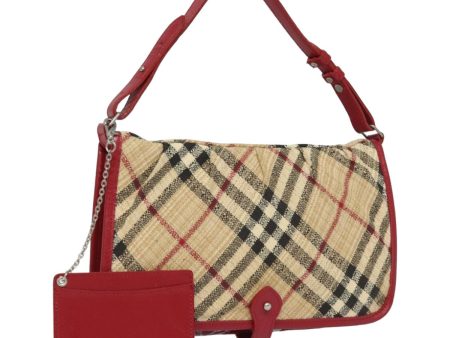 BURBERRY Nova Check Hand Bag Canvas Beige RedNew 84823 Online