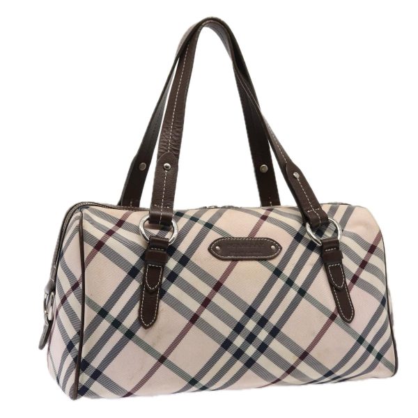 BURBERRY Nova Check Blue Label Hand Bag Nylon Pink SilverNew bs17669 For Discount