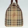 BURBERRY Nova Check Boston Bag PVC Leather BeigeNew 79406 Sale