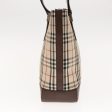 BURBERRY Nova Check Hand Bag Canvas Leather Beige Brown SilverNew 94410 Discount