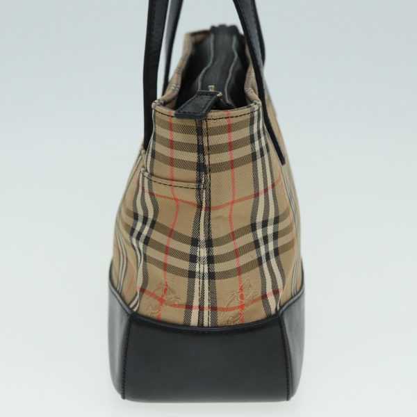 BURBERRY Nova Check Hand Bag Canvas Black BeigeNew bs16157 For Sale