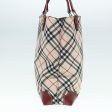 BURBERRY Nova Check Blue Label Hand Bag Nylon Beige RedNew ti1993 For Sale