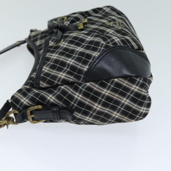 BURBERRY Nova Check Blue Label Hand Bag Nylon BlackNew 81944 Sale