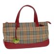 BURBERRY Nova Check Hand Bag Canvas Beige RedNew 87634 Hot on Sale