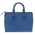 LOUIS VUITTON Epi Speedy 25 Hand Bag Toledo Blue M43015  ki3838 For Cheap