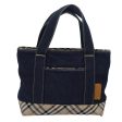 BURBERRY Denim Nova Check Blue Label Hand Bag Navy BeigeNew 83301 Online Sale