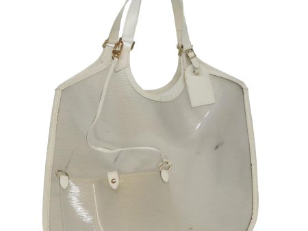 LOUIS VUITTON Epi Plage Via Hand Bag Vinyl Leather Clear White M92153 Auth 77615 Hot on Sale