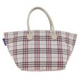 BURBERRY Nova Check Blue Label Hand Bag Canvas White RedNew bs18266 Sale