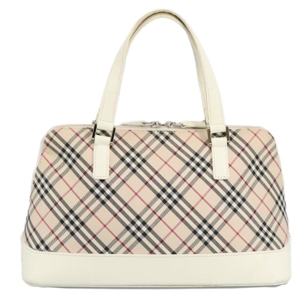 BURBERRY Nova Check Hand Bag Canvas Beige SilverNew 96953 Discount