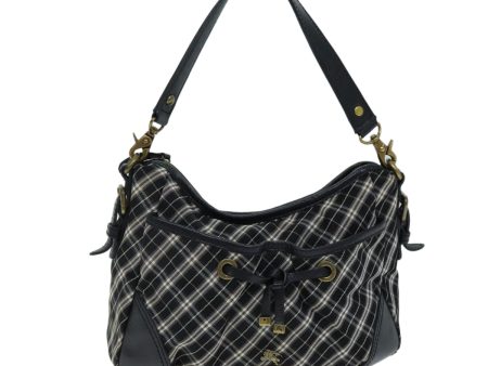 BURBERRY Nova Check Blue Label Hand Bag Nylon BlackNew 81944 Sale