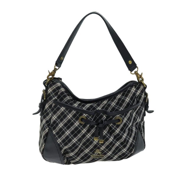 BURBERRY Nova Check Blue Label Hand Bag Nylon BlackNew 81944 Sale