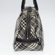 BURBERRY Nova Check Blue Label Hand Bag Nylon Black SilverNew yk14350 Fashion