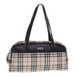 BURBERRY Nova Check Hand Bag Canvas Beige SilverNew 94411 Online Hot Sale