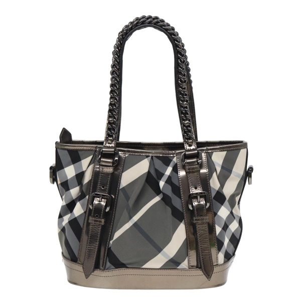 BURBERRY Nova Check Hand Bag Canvas Leather 2way BlackNew bs16022 For Cheap