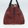 BURBERRY Nova Check Blue Label Hand Bag Nylon Wine Red BlackNew ti1967 Fashion