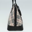 BURBERRY Nova Check Hand Bag Canvas Leather Beige Black SilverNew am6793 Online now