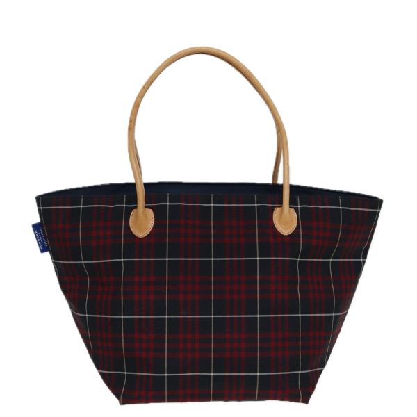 BURBERRY Nova Check Blue Label Hand Bag Nylon Red NavyNew ti1865 Online now