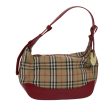 BURBERRY Nova Check Hand Bag Canvas Beige RedNew 81660 Sale