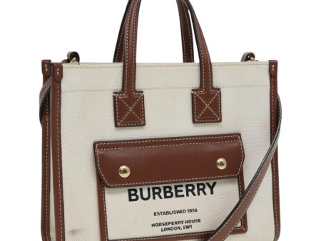 BURBERRY Hand Bag Canvas Leather BeigeNew yb635 Hot on Sale