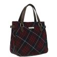 BURBERRY Nova Check Blue Label Hand Bag Canvas RedNew hk1651 Online now