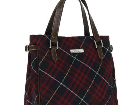 BURBERRY Nova Check Blue Label Hand Bag Canvas RedNew hk1651 Online now