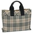 BURBERRY Nova Check Blue Label Hand Bag Nylon Beige Black SilverNew hs1689 Online Sale