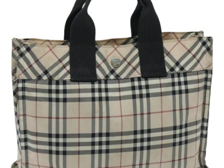 BURBERRY Nova Check Blue Label Hand Bag Nylon Beige Black SilverNew hs1689 Online Sale