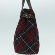 BURBERRY Nova Check Blue Label Hand Bag Canvas RedNew hk1651 Online now