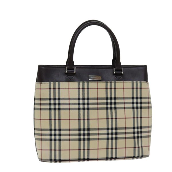 BURBERRY Nova Check Hand Bag Canvas BeigeNew 81654 For Sale