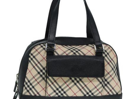 BURBERRY Nova Check Hand Bag Canvas Beige SilverNew bs17636 For Cheap