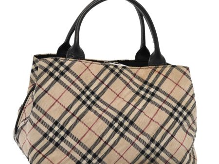 BURBERRY Nova Check Blue Label Hand Bag Nylon BeigeNew 81674 Hot on Sale