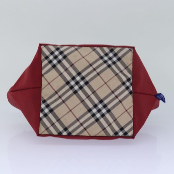 BURBERRY Nova Check Blue Label Hand Bag Nylon Beige RedNew mr331 Online now